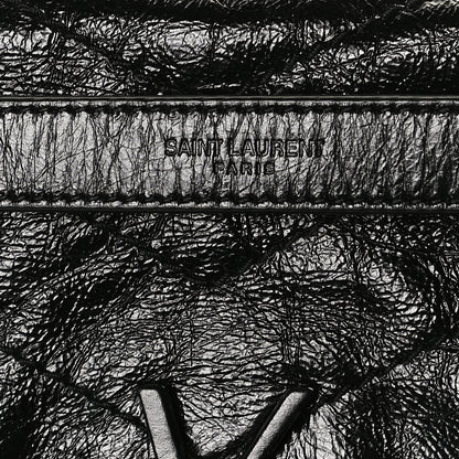 Saint Laurent Crinkled Calfskin Matelasse Monogram Medium Niki Chain Satchel Black 13 of 14