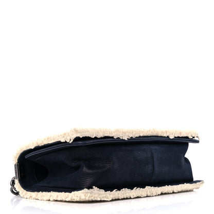 Chanel Shearling Iridescent Calfskin Medium Boy Flap Navy 3 of 11