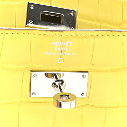 Hermes Matte Alligator Kelly Longue Wallet Mimosa 10 of 15