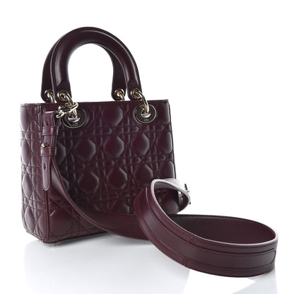 Christian Dior Lambskin Cannage Small Lucky Badges My Lady Dior Burgundy 3 of 14