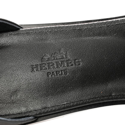 Hermes Epsom Santorini Sandals 38 Black 7 of 10