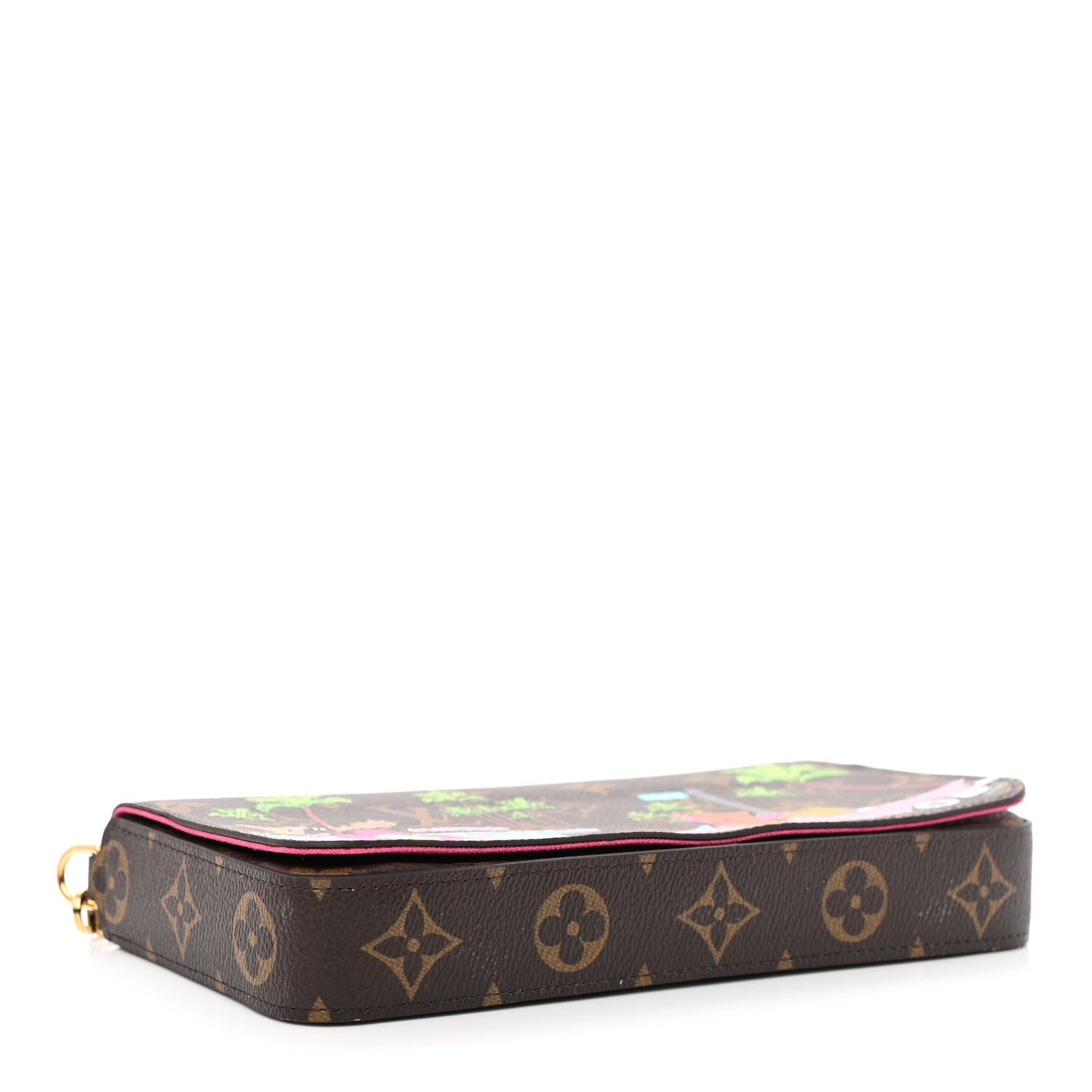 Monogram 2021 Christmas Animation Hollywood Pochette Felicie Chain Wallet Fuchsia