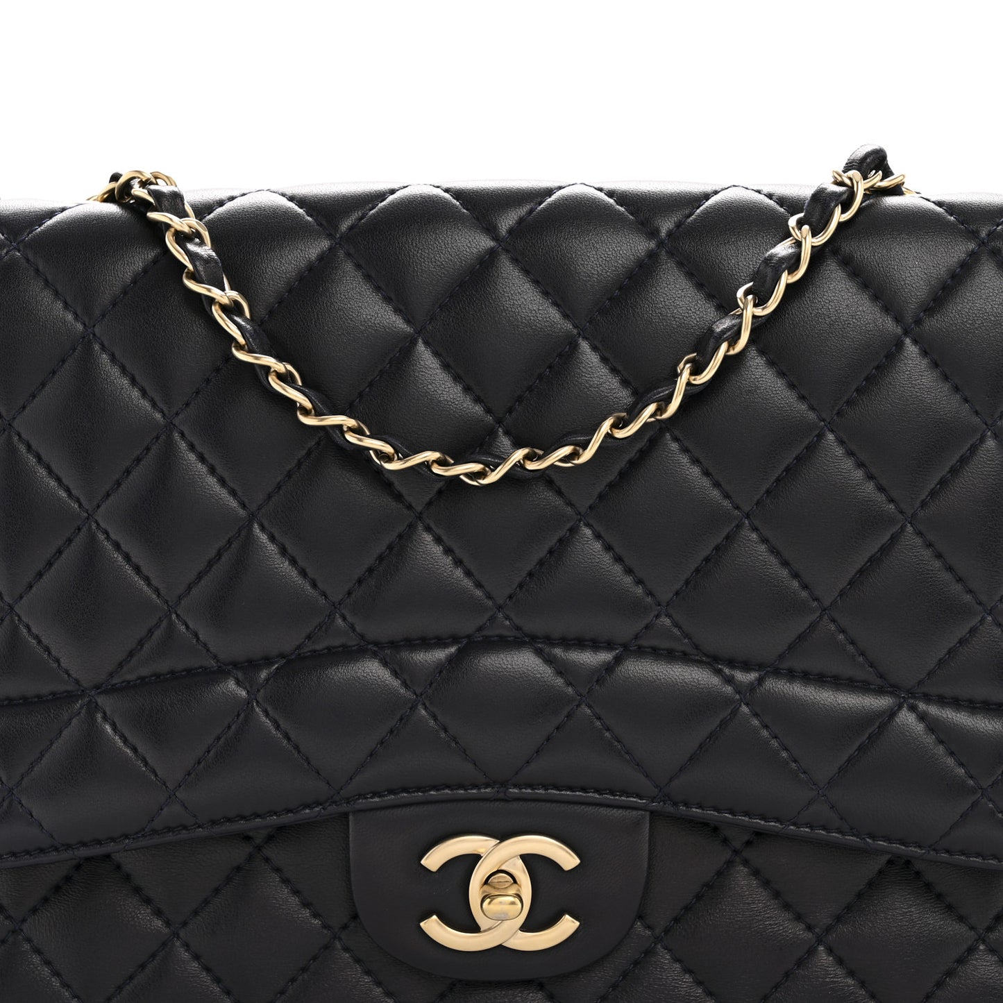 Lambskin Quilted Medium Mademoiselle Chic Flap Navy