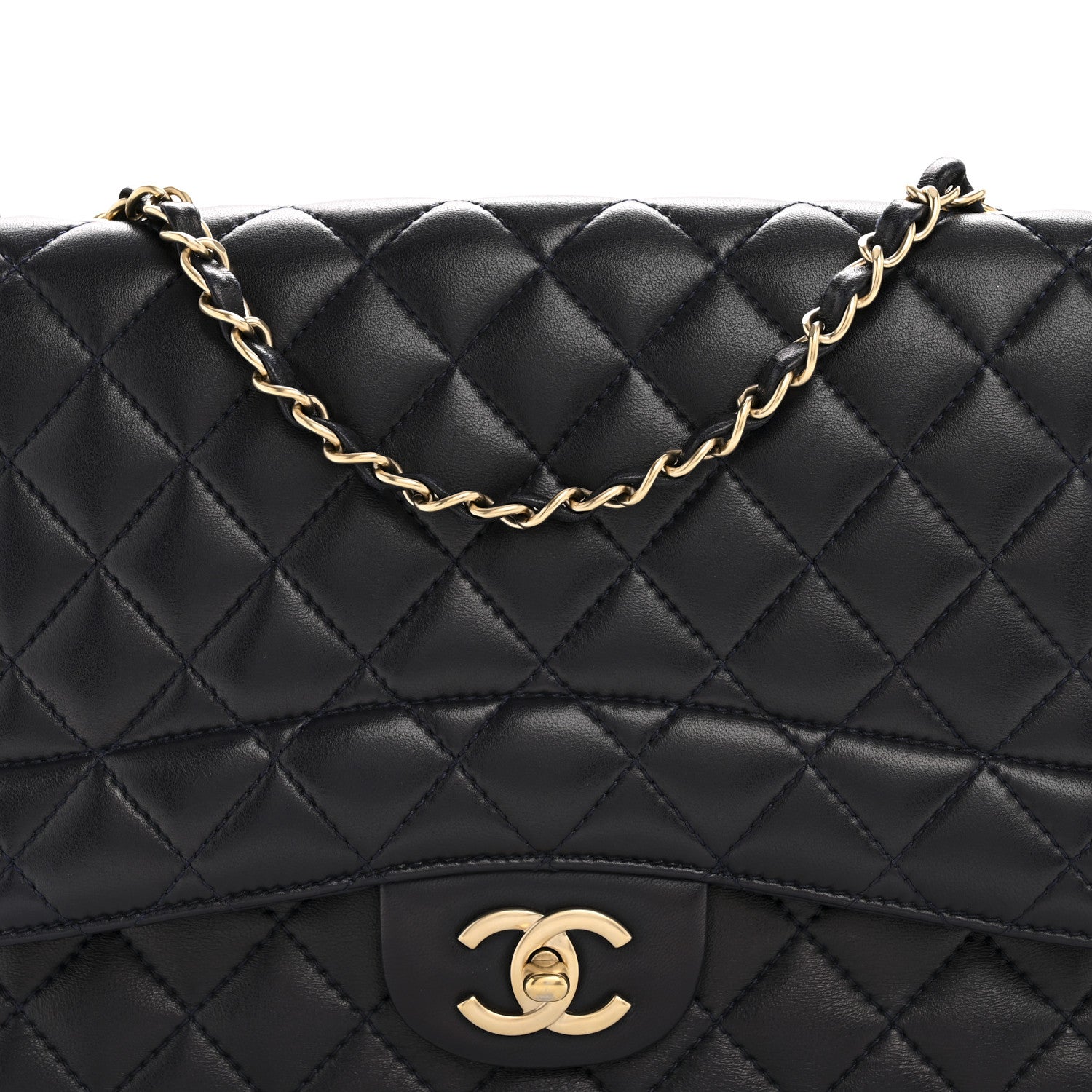 Chanel Lambskin Quilted Medium Mademoiselle Chic Flap Navy 8 of 12