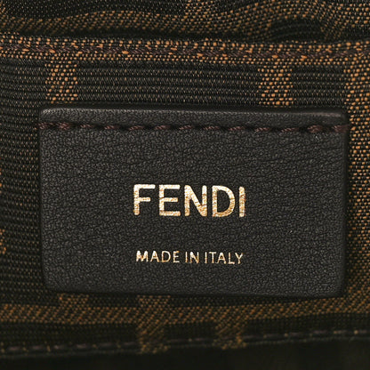 Fendi Raffia Chenille Vitello King Plexiglass Micro FF Mini By The Way Top Handle Boston Bag Naturale Black 6 of 8