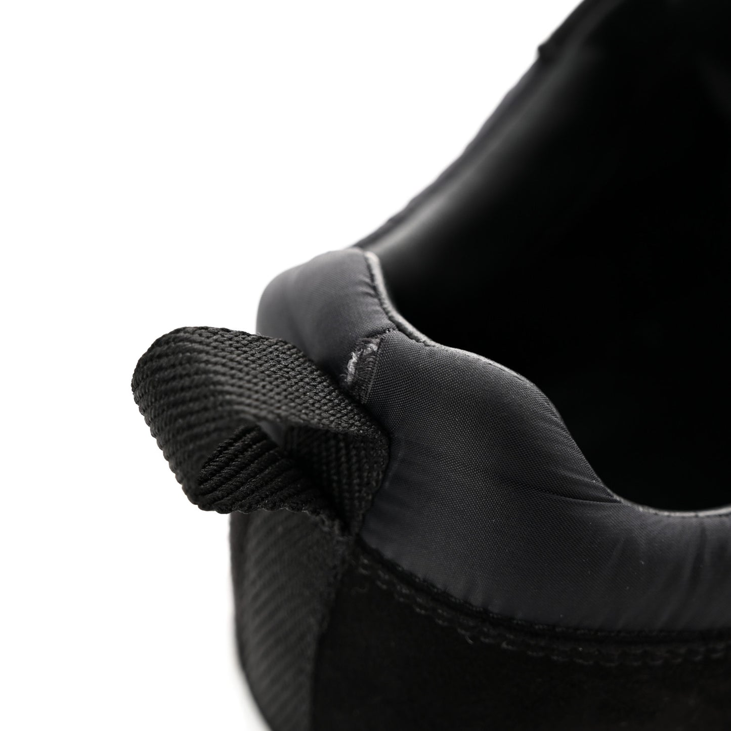 Parachute Fabric Suede Goatskin Bouncing Sneakers 37 Black