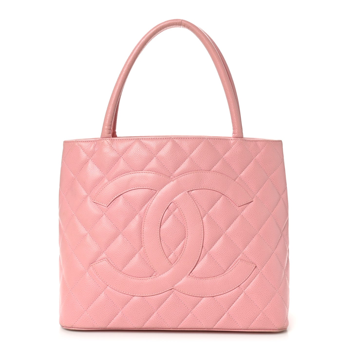 Caviar Quilted Medallion Tote Light Pink