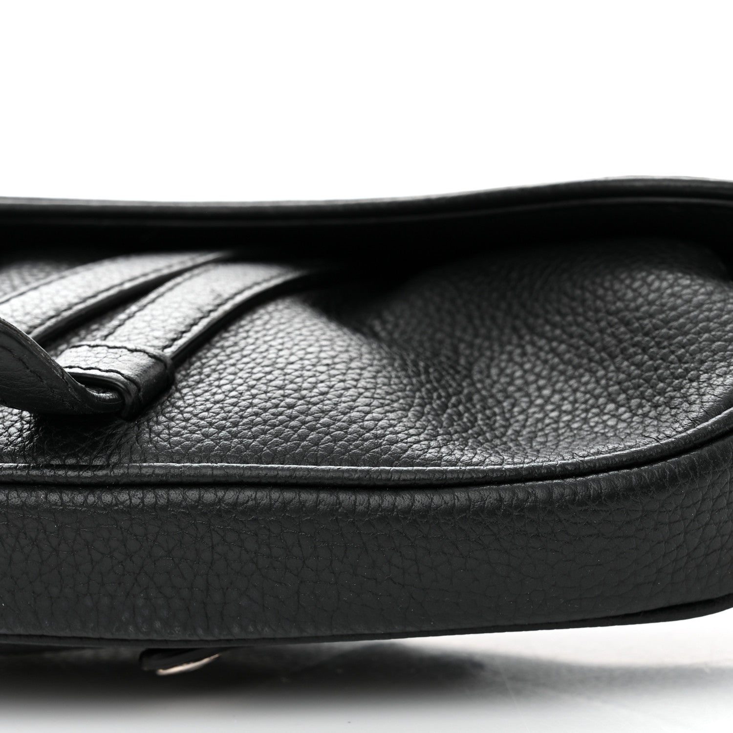 Christian Dior Grained Calfskin Mens Mini Saddle Bag Black 11 of 14