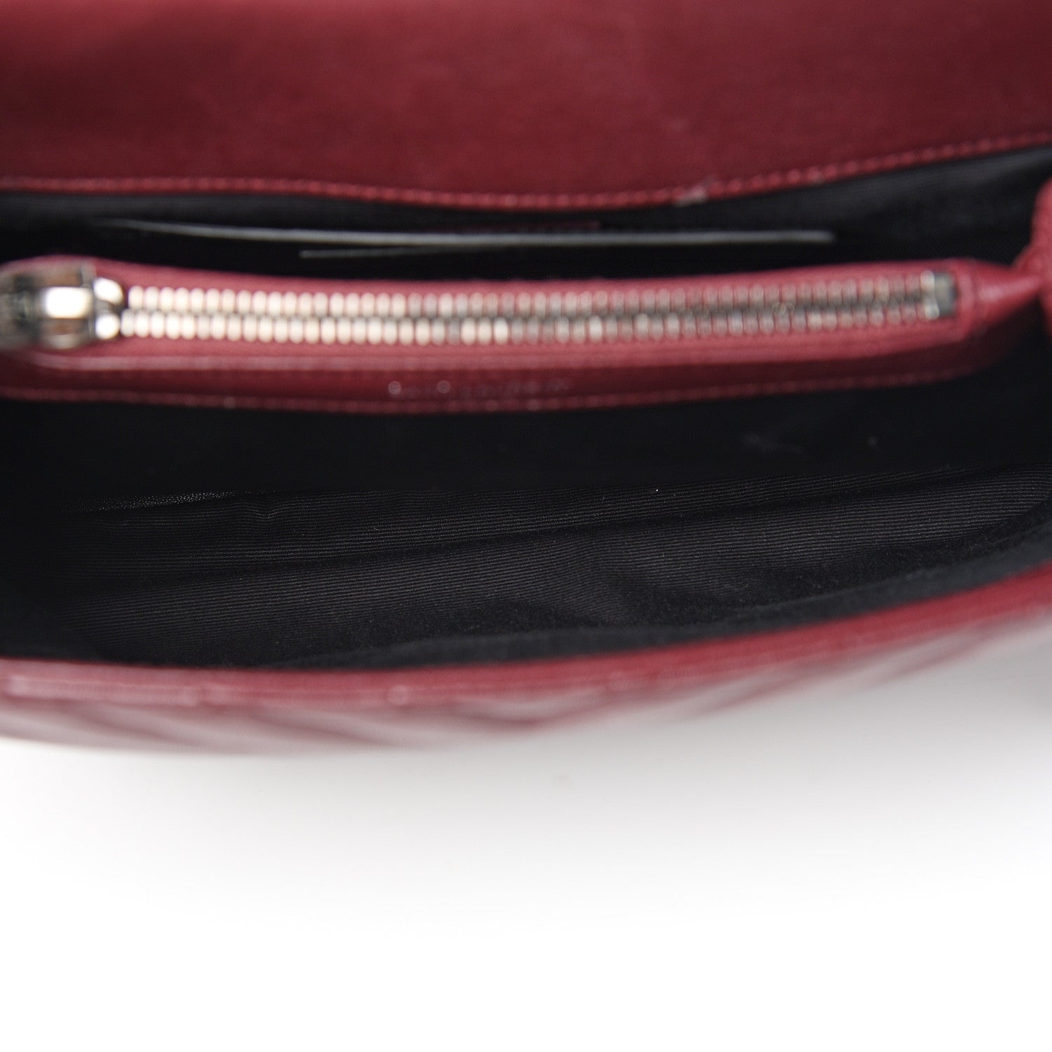 Saint Laurent Sheepskin Matelasse Chevron Monogram Medium College Bag Rouge Legion 4 of 8