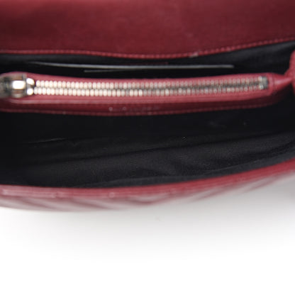 Saint Laurent Sheepskin Matelasse Chevron Monogram Medium College Bag Rouge Legion 4 of 8