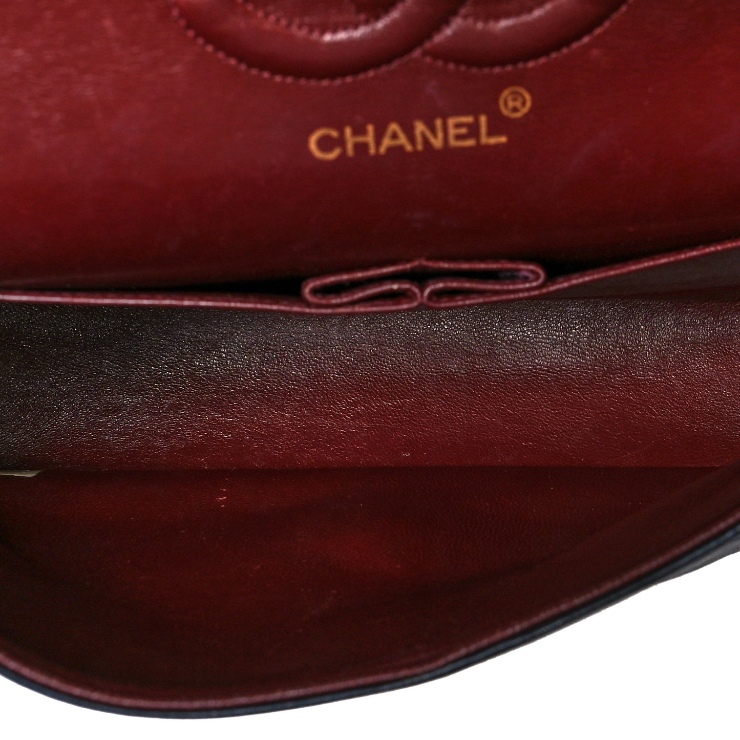 Lambskin Quilted Medium Double Flap Navy