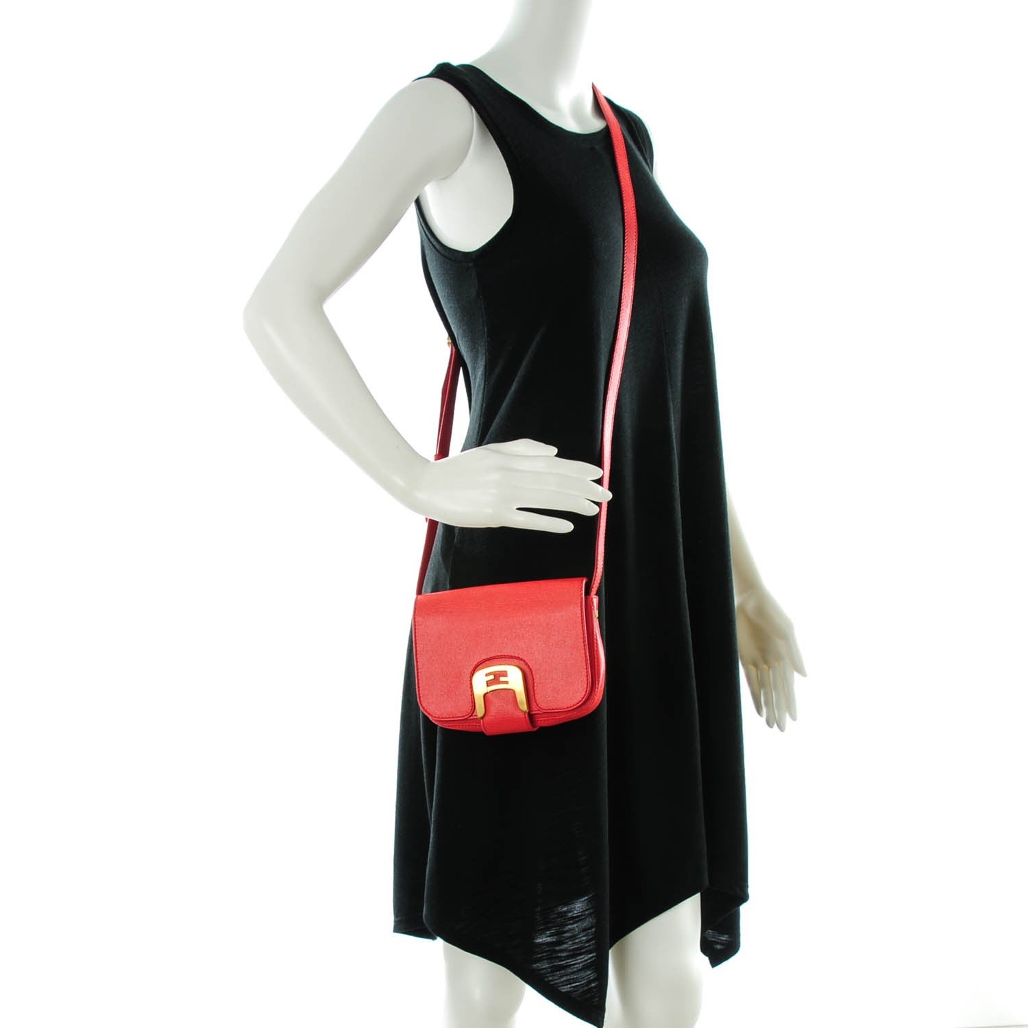 Fendi Vitello Elite Small Chameleon Messenger Fragola 2 of 8
