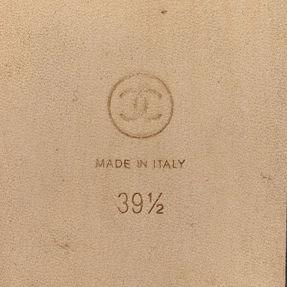 Chanel Shiny Lambskin Quilted Chain CC Sandals 39.5 Black 8 of 10