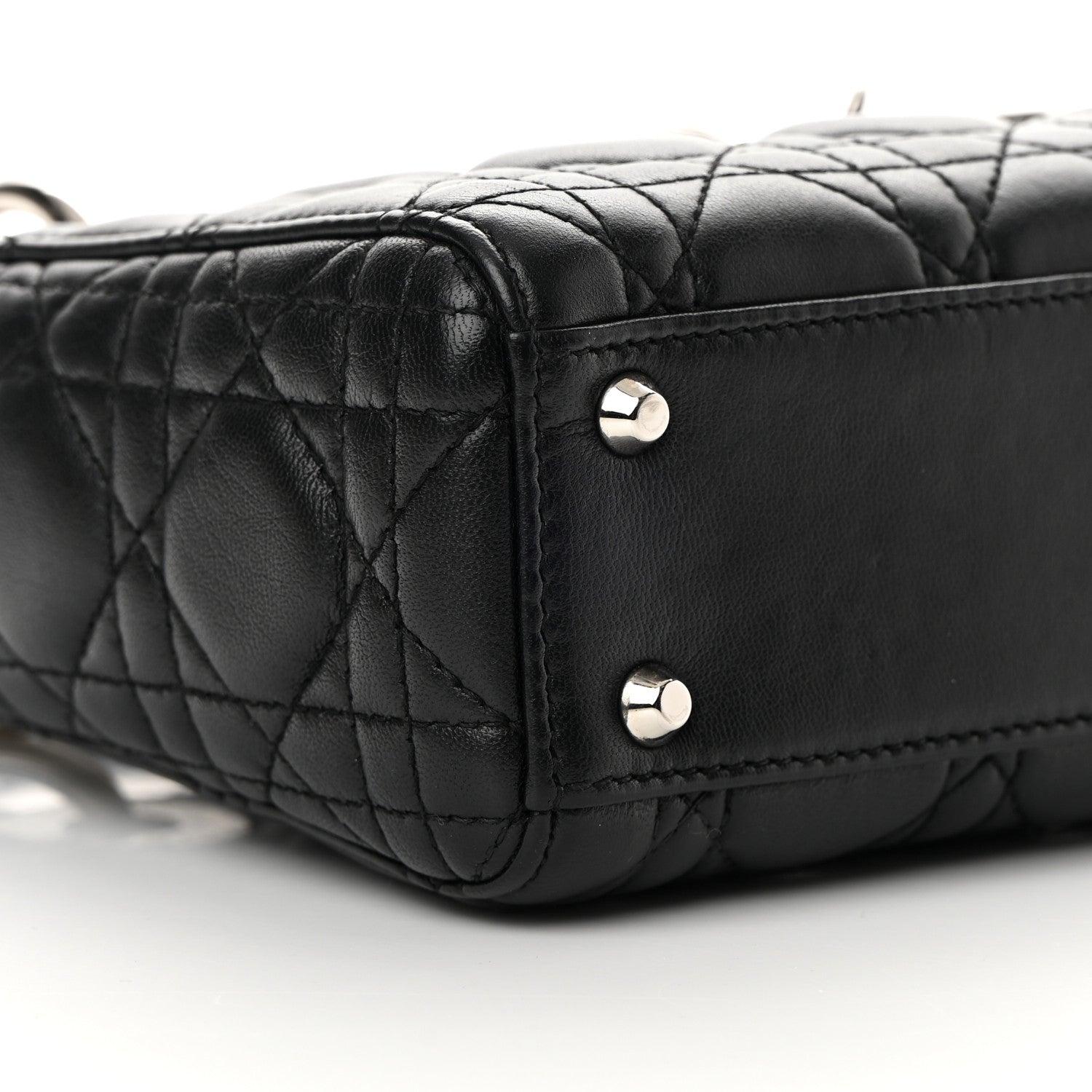 Christian Dior Lambskin Cannage Mini Lady Dior Black 9 of 15