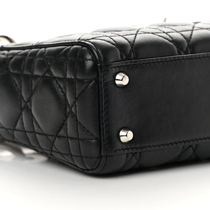 Christian Dior Lambskin Cannage Mini Lady Dior Black 9 of 15