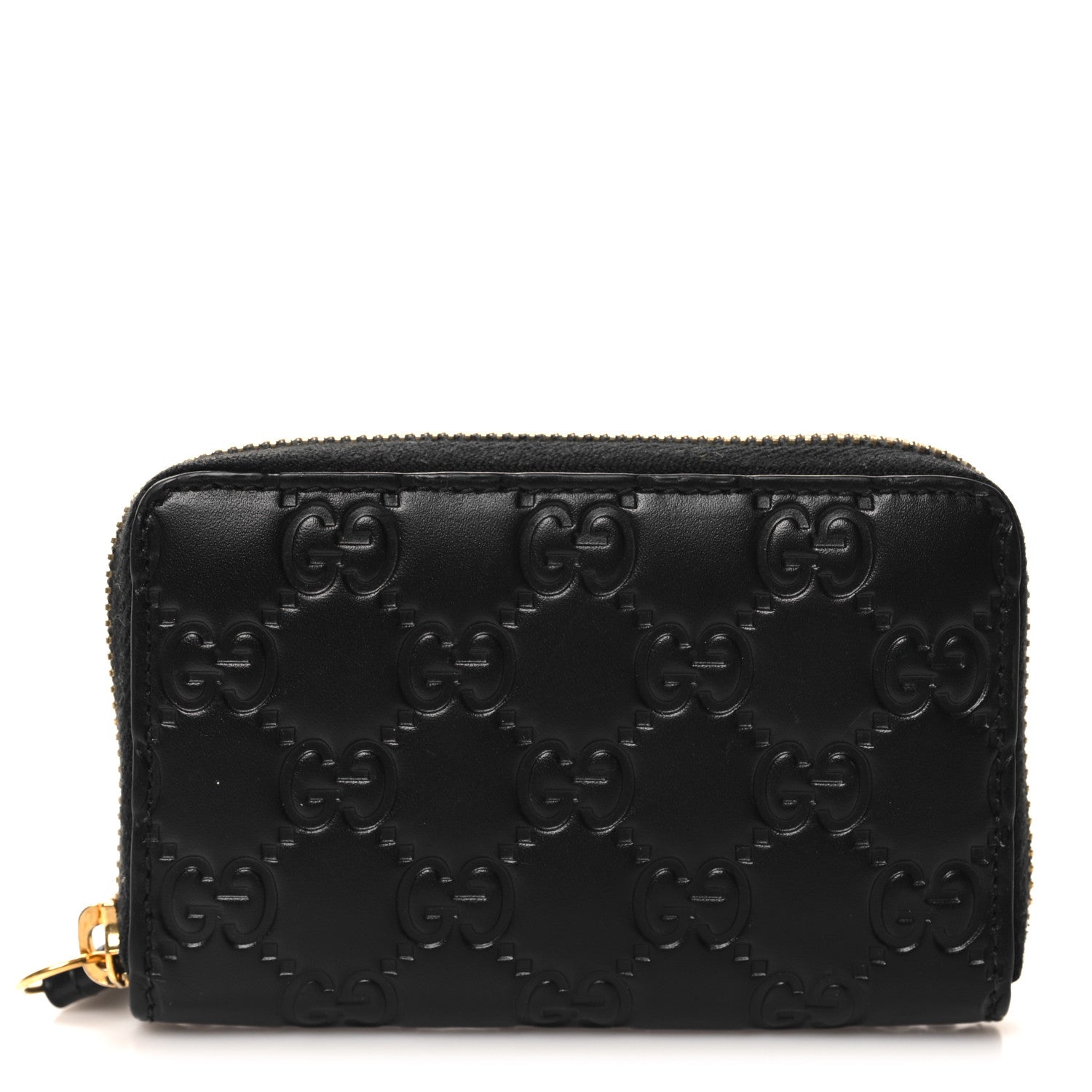 Gucci Guccissima Zip Around Card Case Black 1 of 9