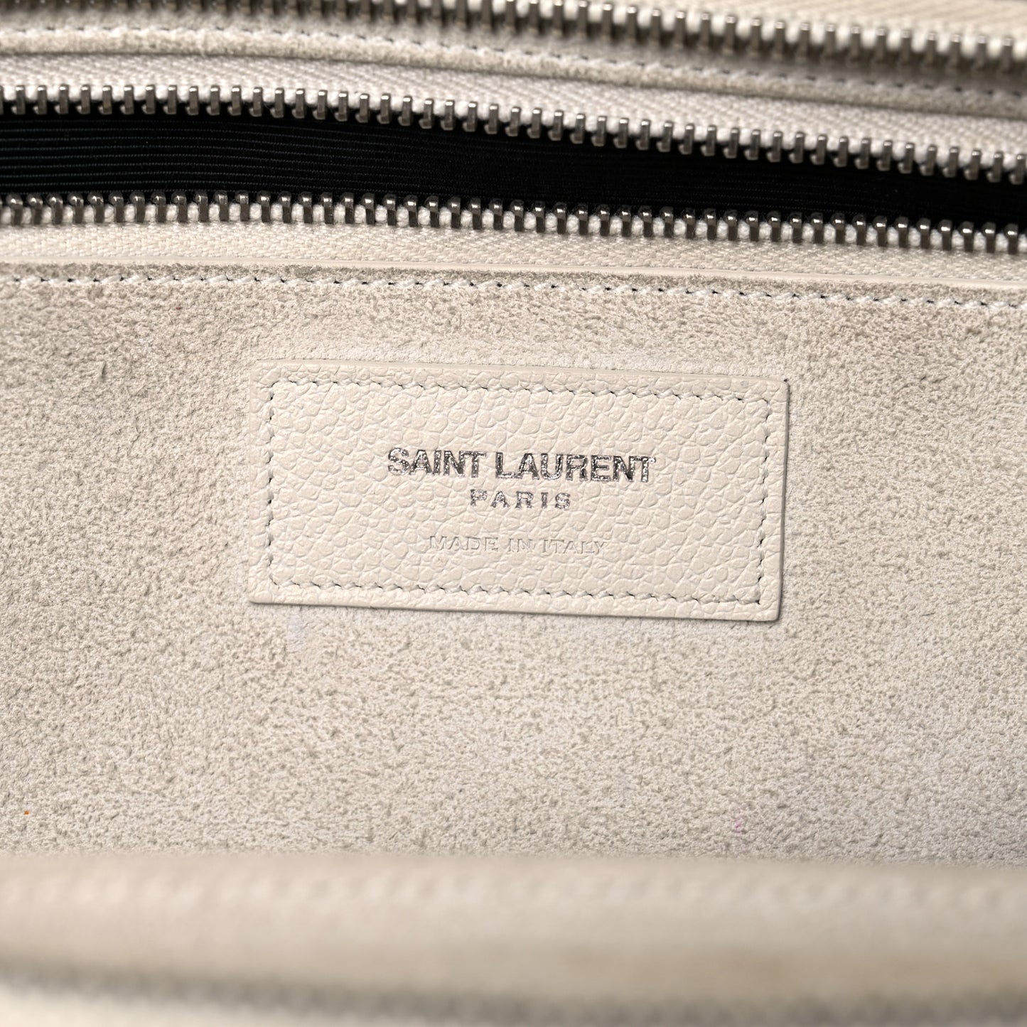 Grained Calfskin Small Rive Gauche White