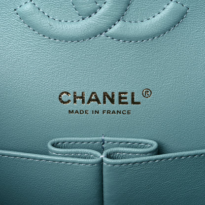 Chanel Caviar Quilted Medium Double Flap Light Blue 6 of 10