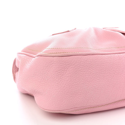 Celine Pebbled Calfskin Shoulder Bag Pink 5 of 12