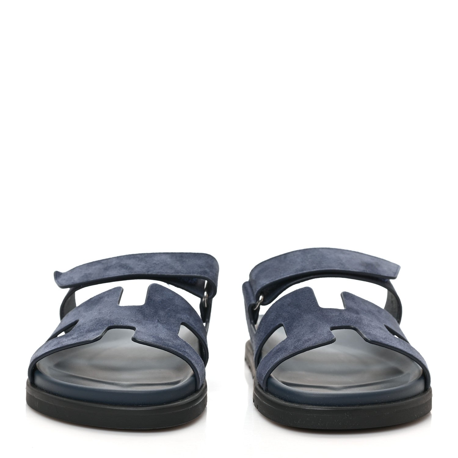 Hermes Suede Goatskin Womens Chypre Sandals 38 Bleu Celeste 3 of 9