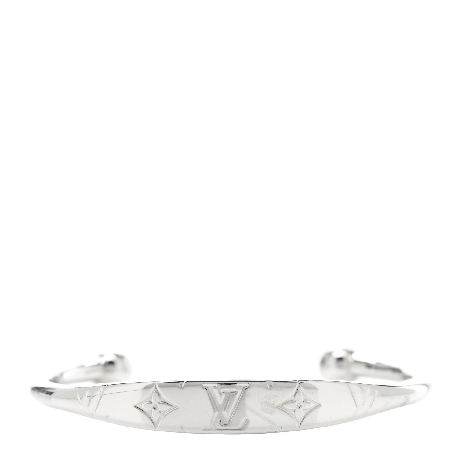 Louis Vuitton Brass Monogram Jonc Cuff M Silver 1 of 5