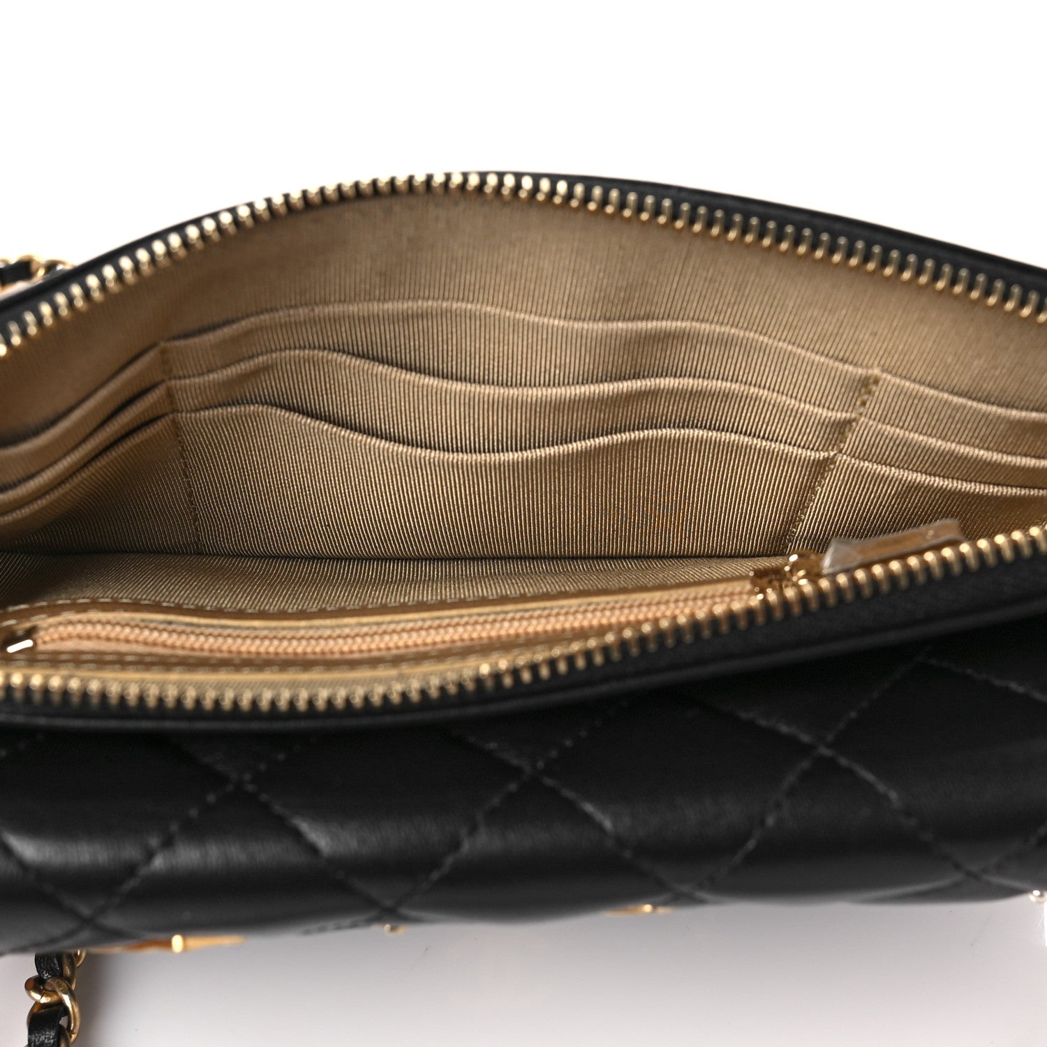 Chanel Lambskin Quilted Charm Flap Phone Holder With Chain Black 5 of 9