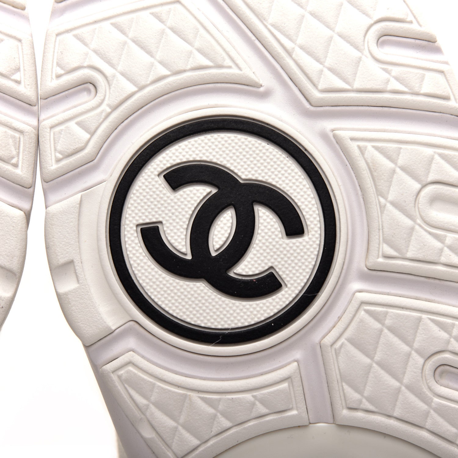 Chanel Suede Calfskin Fabric Mens CC Sneakers 45 White 6 of 9