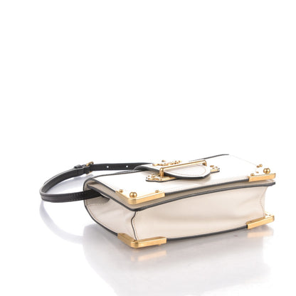 Prada City Calf Saffiano Cahier Bag Talco Black 4 of 6