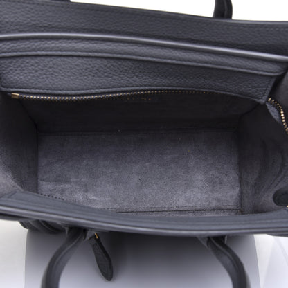 Celine Drummed Calfskin Nano Luggage Kohl 5 of 11