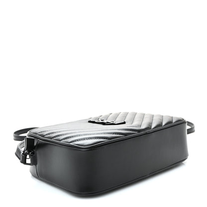 Saint Laurent Calfskin Matelasse Monogram Monochrome Lou Camera Bag Black 4 of 10