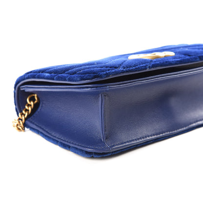 Gucci Velvet Matelasse GG Marmont Mini Bag Cobalt Blue 5 of 11