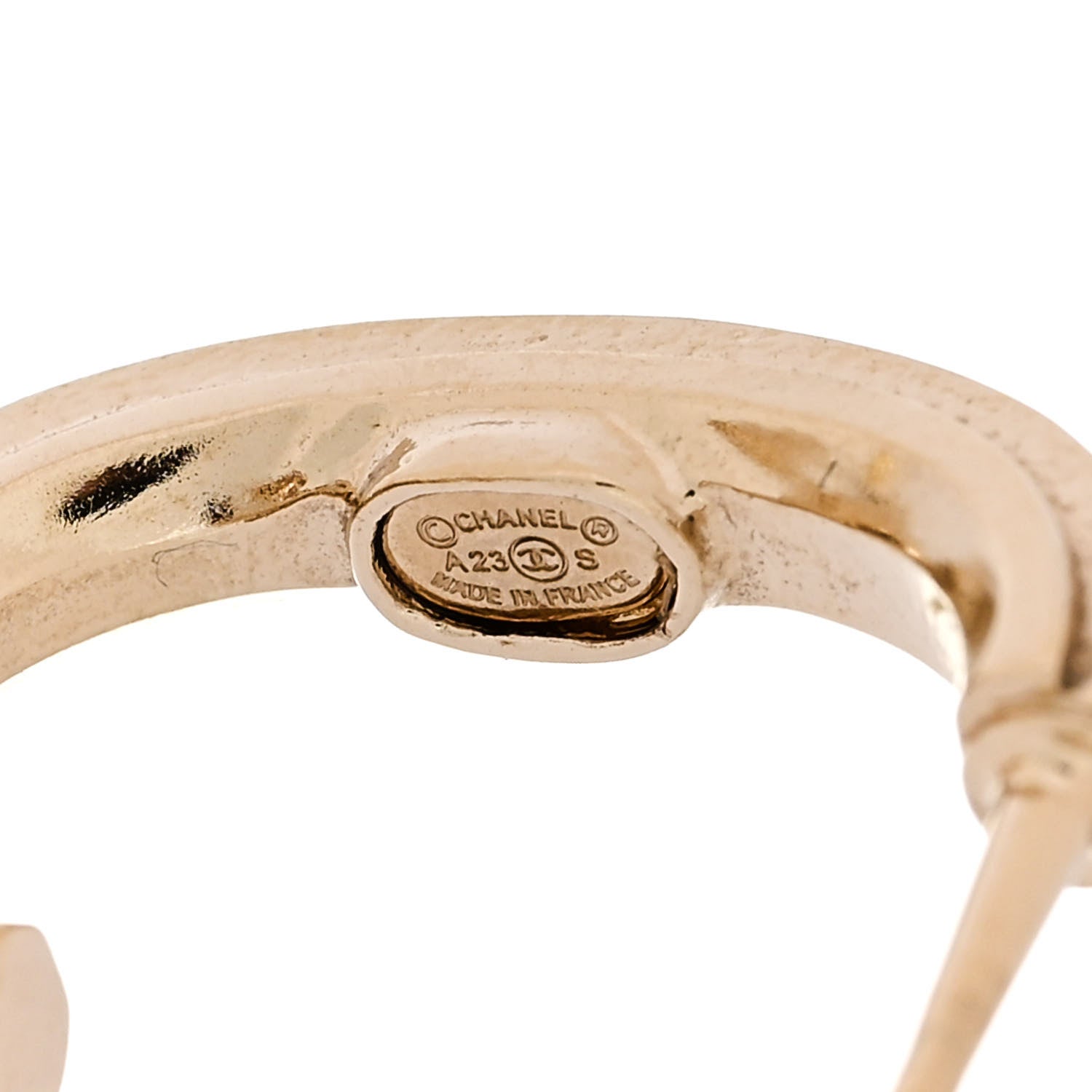 Chanel Crystal CC Drop Earrings Gold 4 of 5