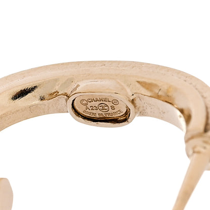 Chanel Crystal CC Drop Earrings Gold 4 of 5