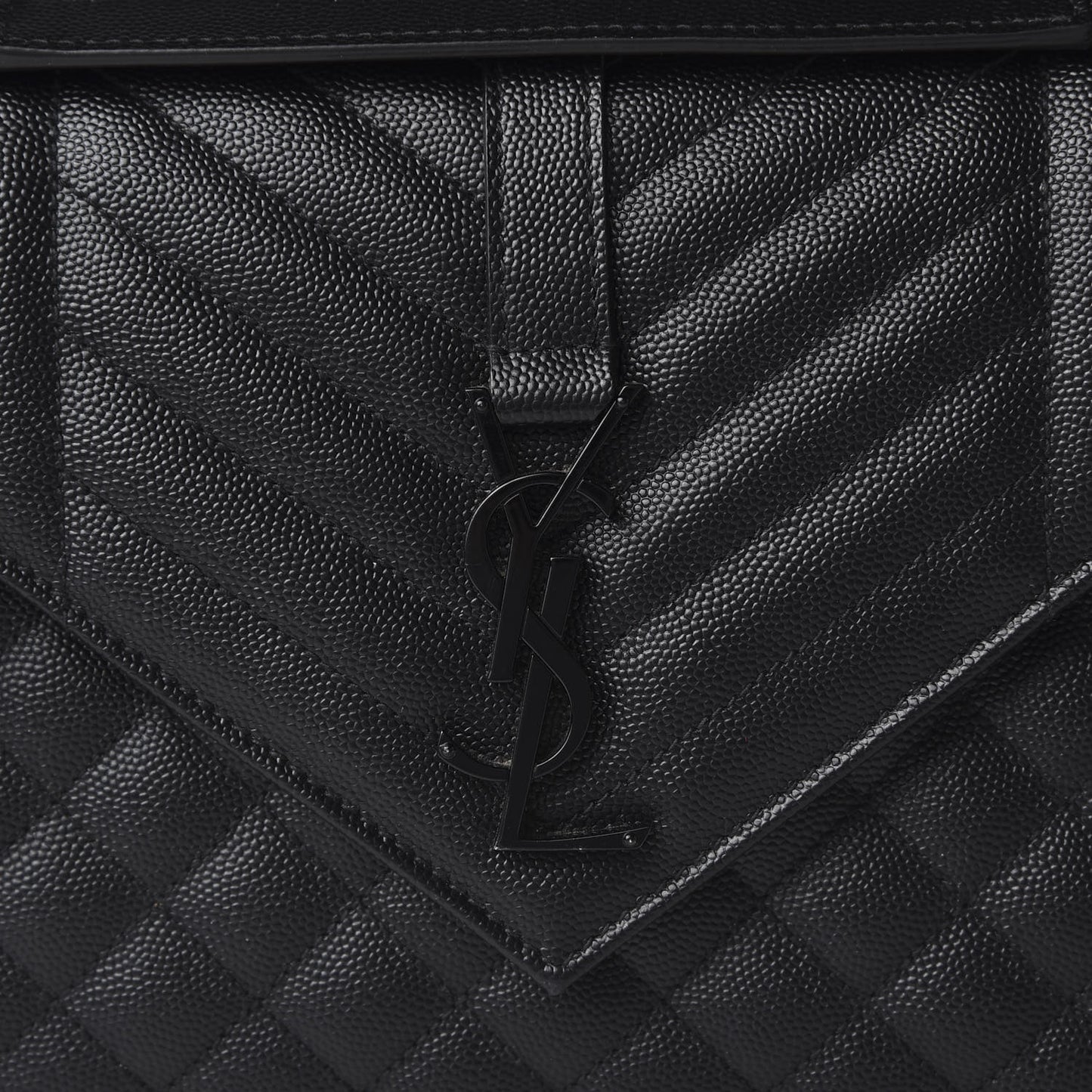 Grain De Poudre Textured Mixed Matelasse Triquilt Medium Monogram Satchel Black