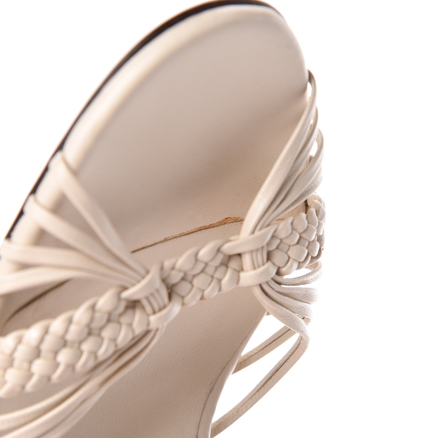 Gucci Calfskin Braided Sandals 6.5 Beige 14 of 17