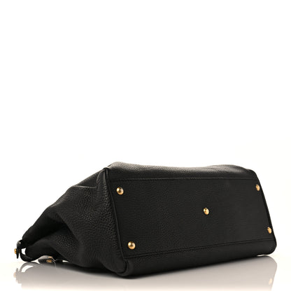 Fendi Cuoio Romano Selleria Large Peekaboo Iconic Satchel Black Moro 4 of 8