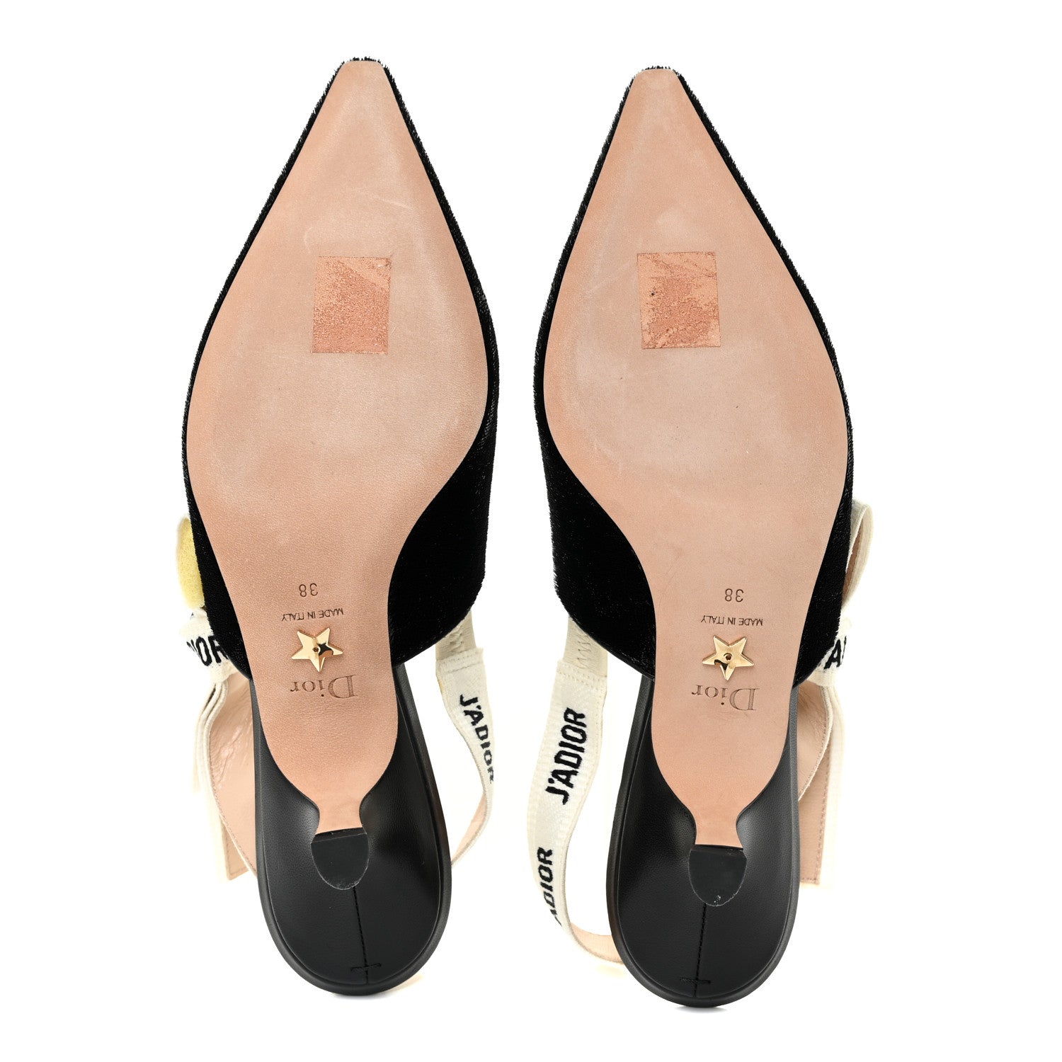 Christian Dior Shiny Velvet Ribbon J'Adoir Slingback 65mm Pumps 38 Black 5 of 8