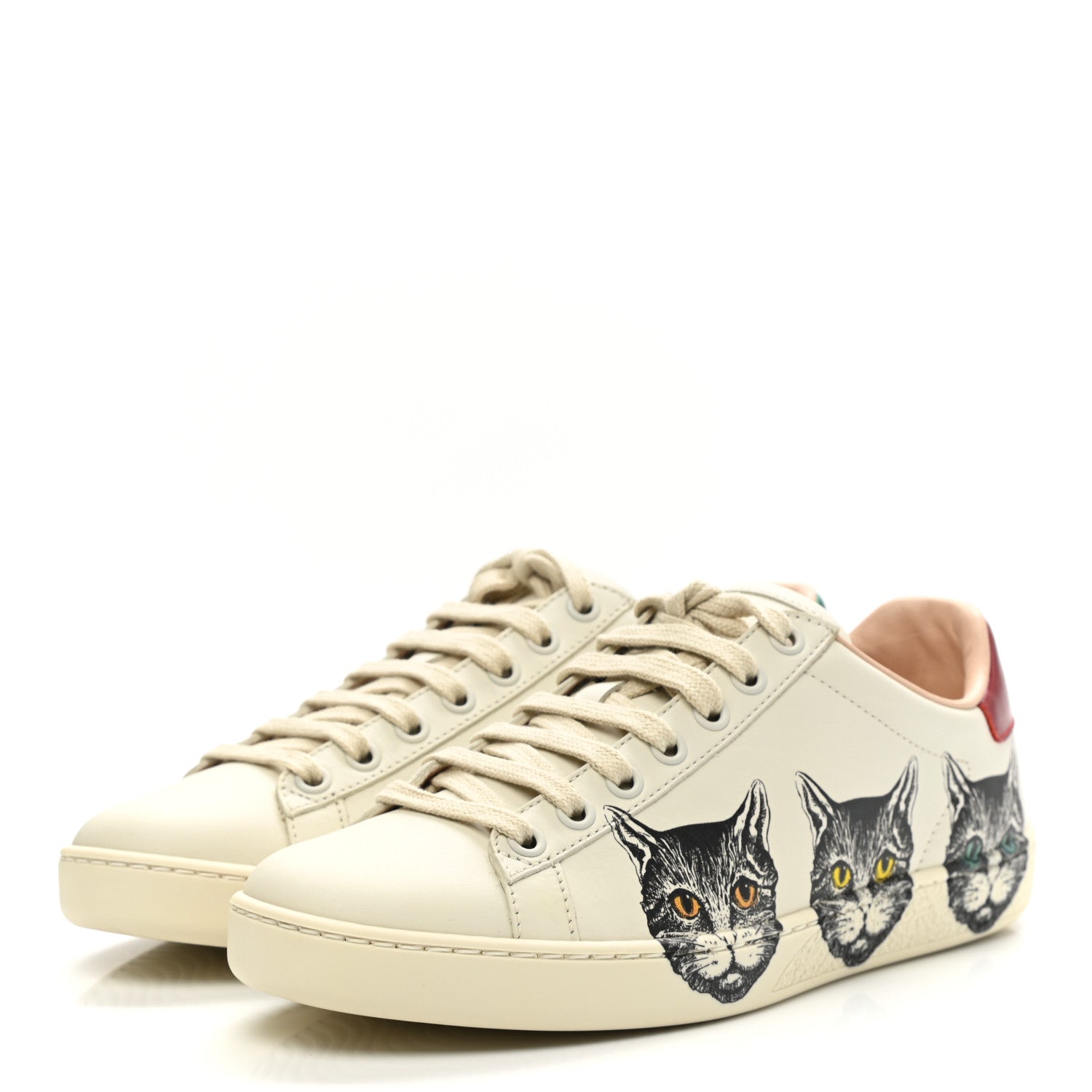 Gucci Calfskin Mystic Cat Print Womens Ace Sneakers 36 White 3 of 10