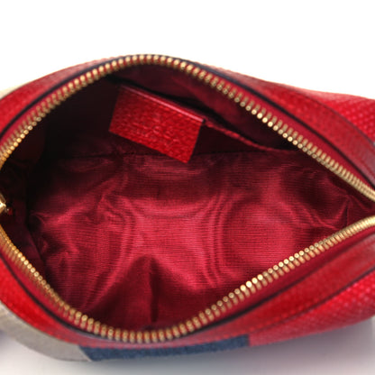 Gucci Canvas Sylvie Stripe Logo Cosmetic Case Mystic White Hibiscus Red Maritime 5 of 11