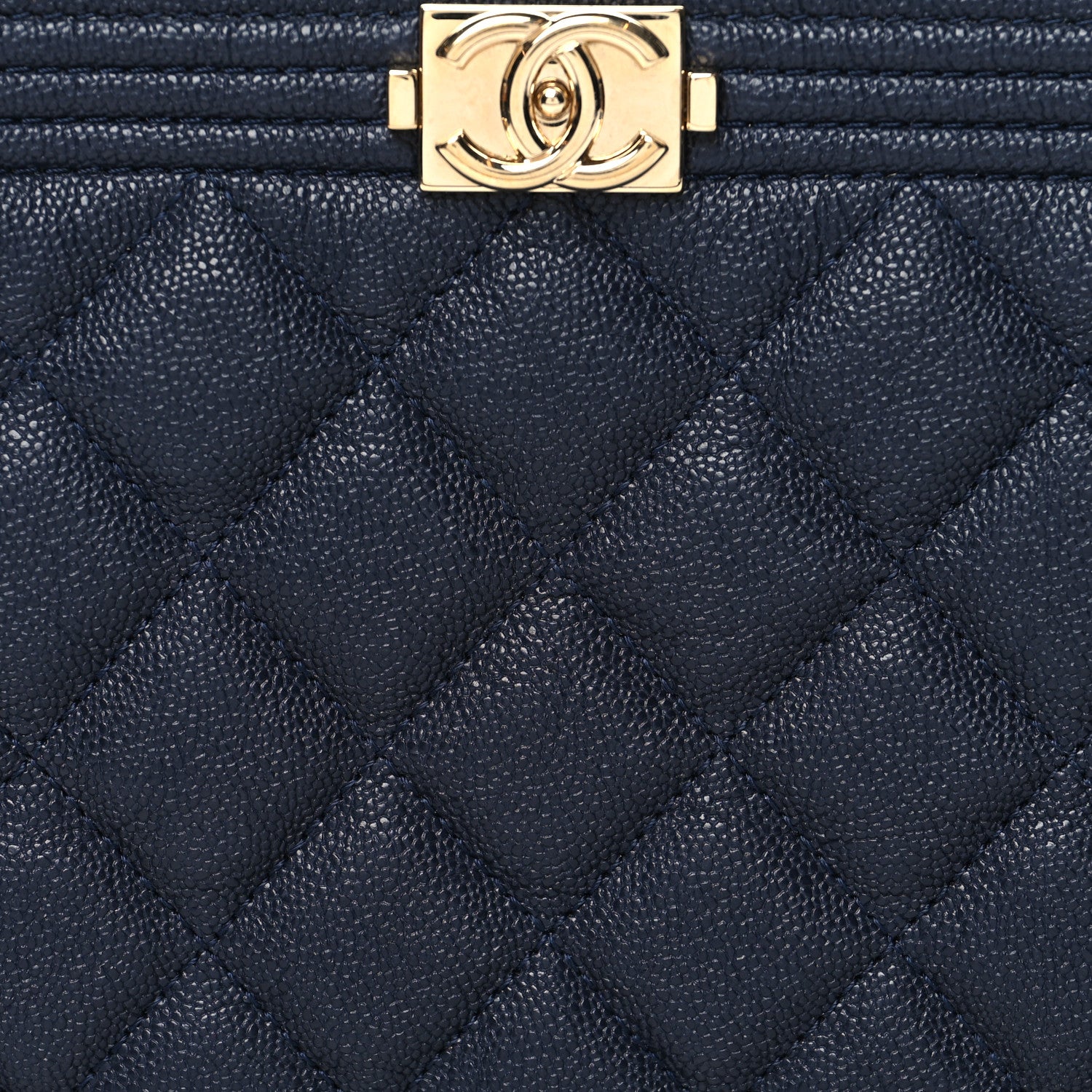 Chanel Caviar Quilted Small Zipped Boy Pouch Navy Blue 8 of 11
