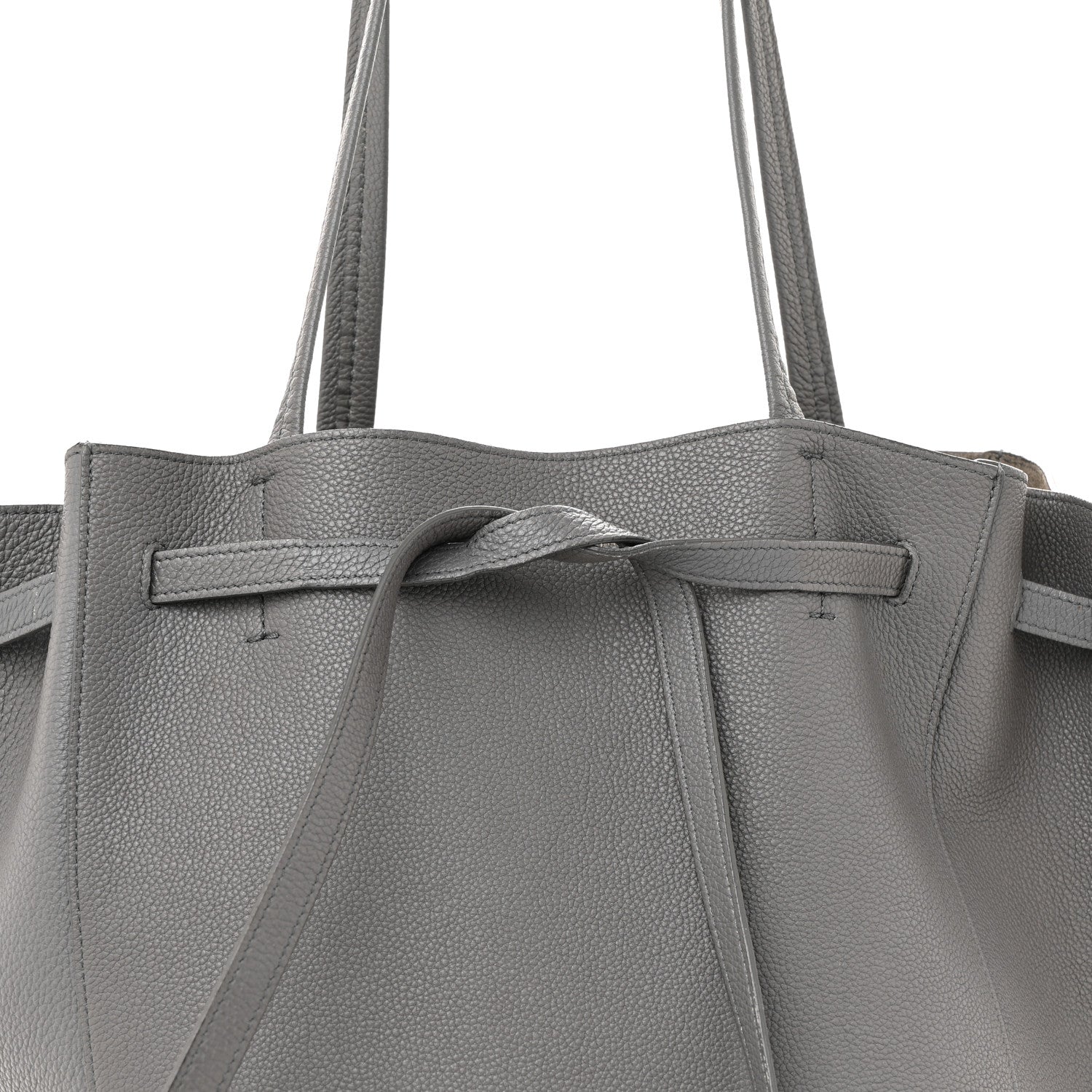 Celine Soft Grained Calfskin Medium Belt Cabas Phantom Grey 7 of 15