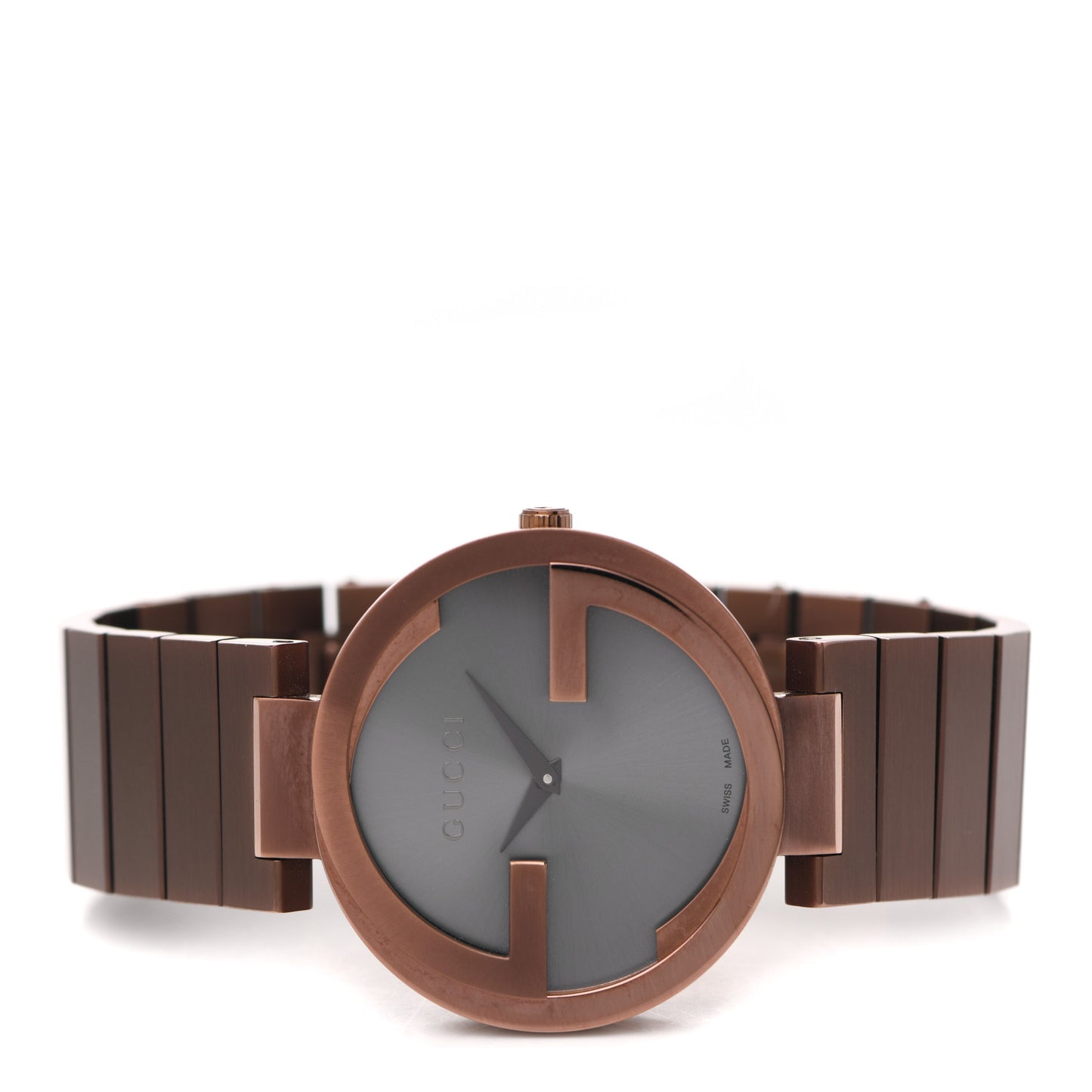 Stainless Steel 37mm Interlocking G Quartz Watch Brown