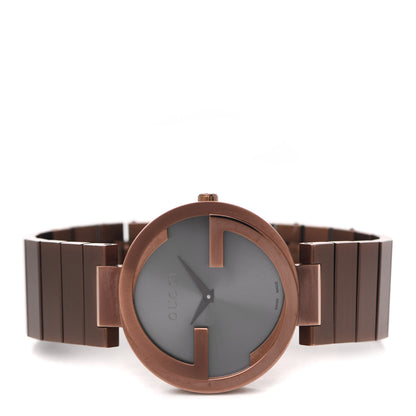 Gucci Stainless Steel 37mm Interlocking G Quartz Watch Brown 2 of 5