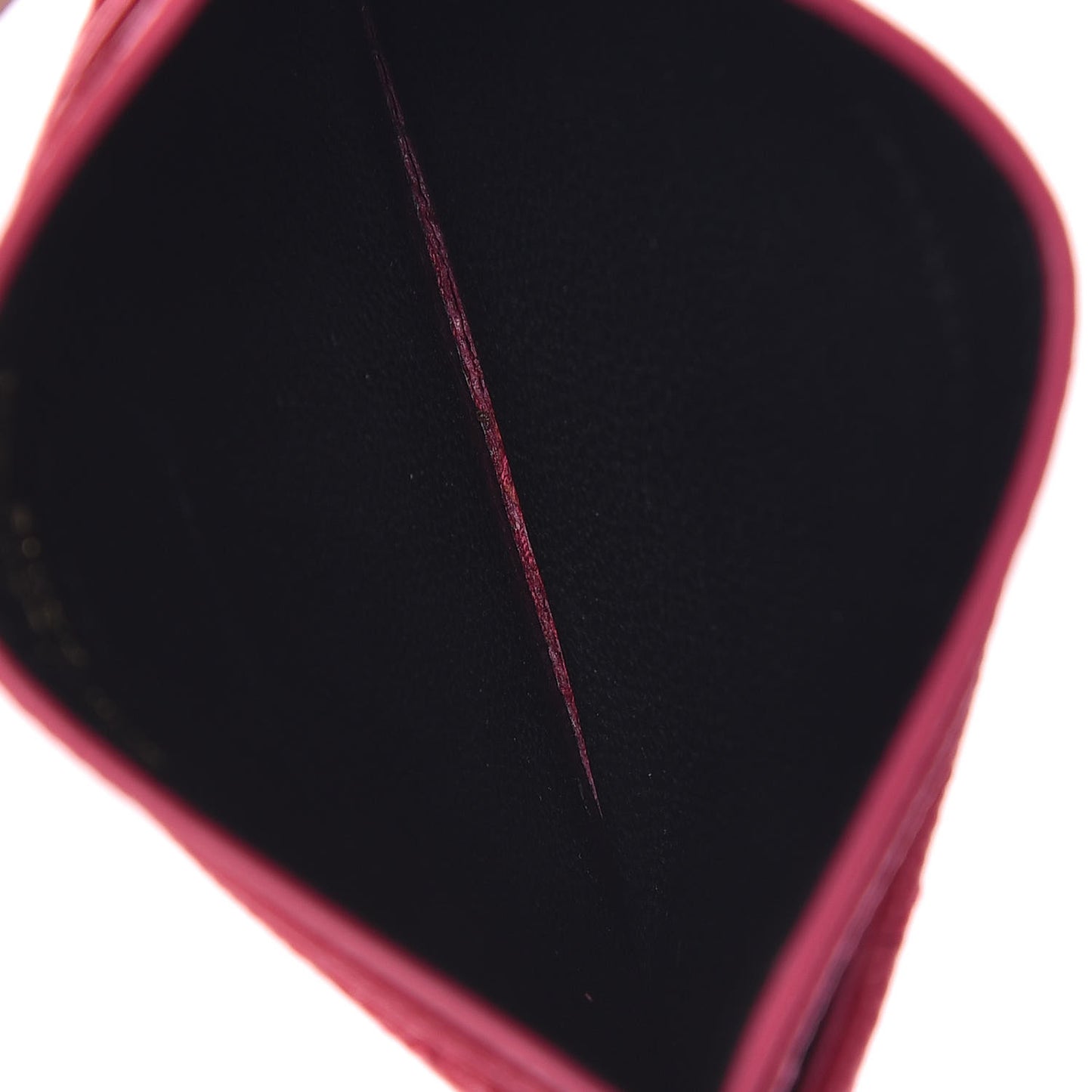 Grain De Poudre Matelasse Chevron Monogram Credit Card Case Fresh Fuxia