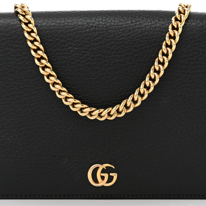 Gucci Calfskin Mini GG Marmont Chain Wallet Black 7 of 11