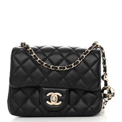 Chanel Lambskin Quilted Enamel Mini Pearl Crush Flap Black 1 of 10