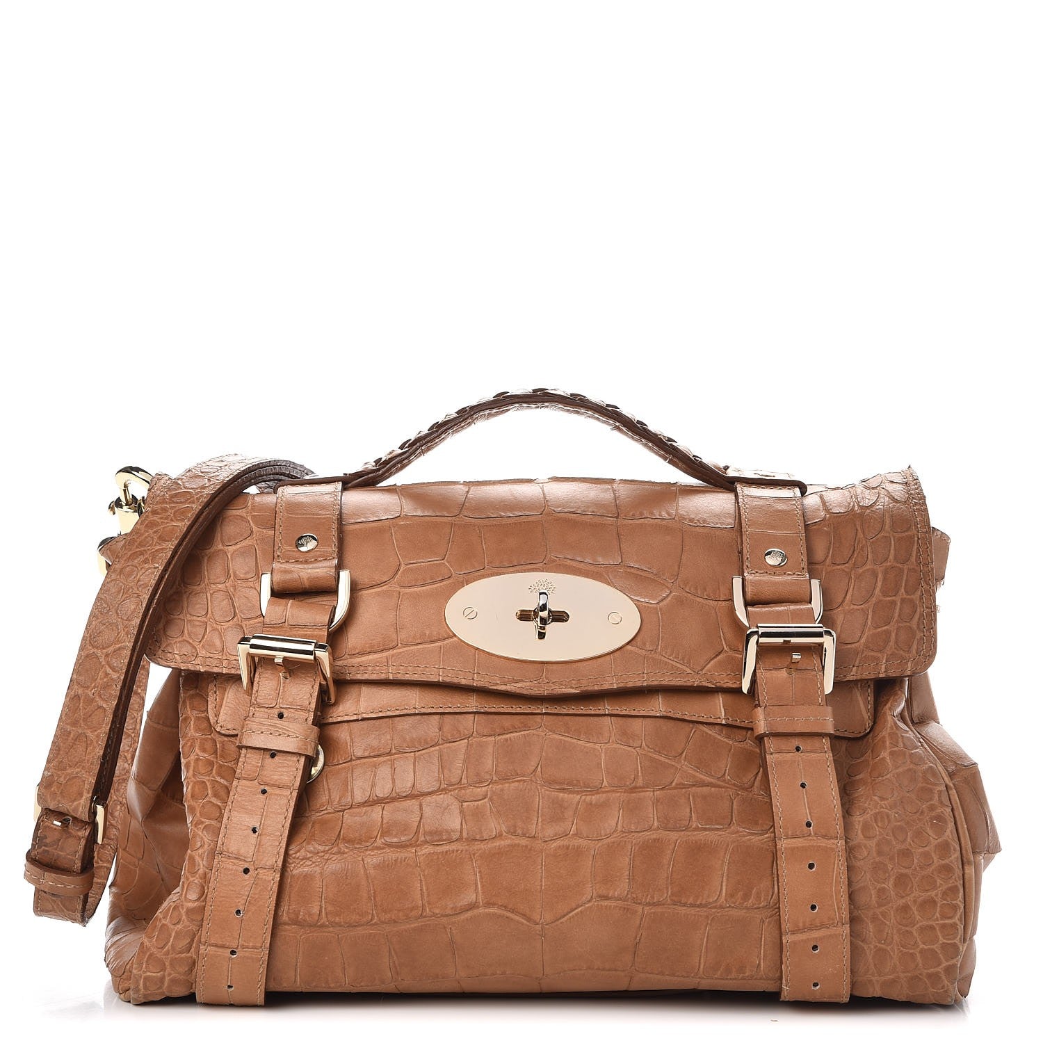Mulberry Calfskin Embossed Croc Medium Alexa Beige 1 of 11