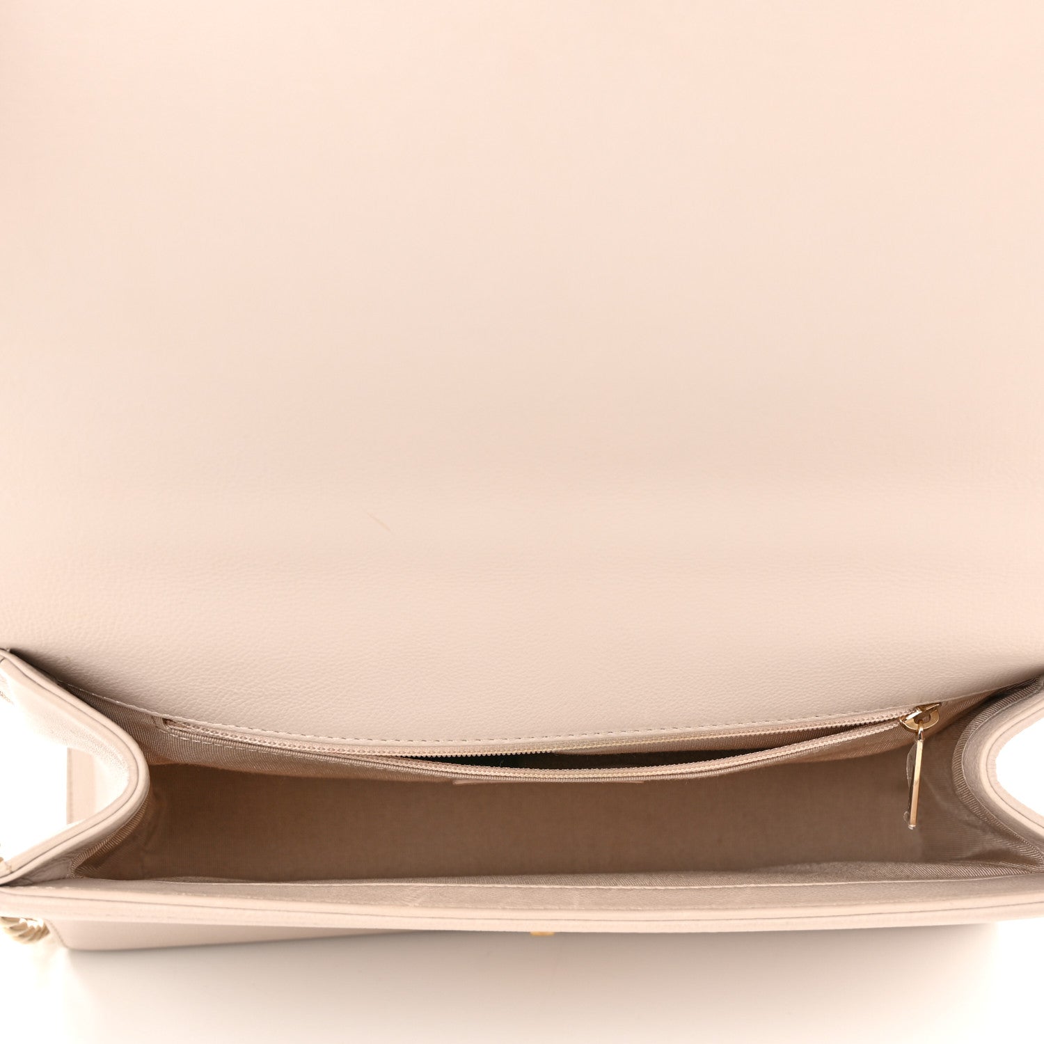 Chanel Grained Calfskin Quilted Large Label Click Flap Bag Light Beige 4 of 13