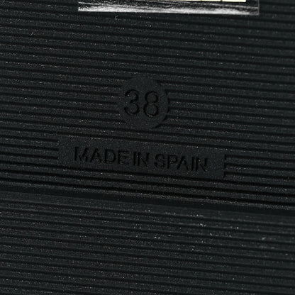 Chanel Lambskin Espadrille Mule Sandals 38 Black 6 of 10