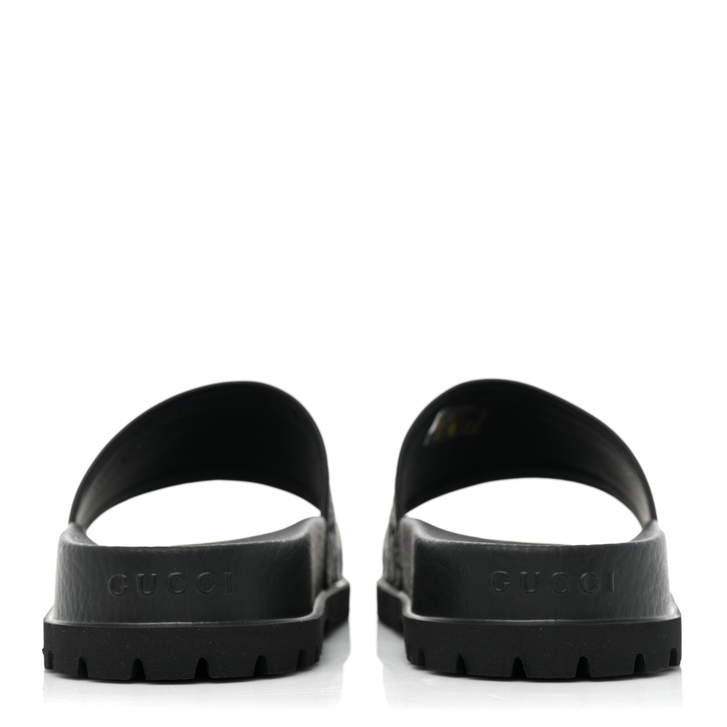 Guccissima Mens Lug Sole Slide Sandals 8 Black